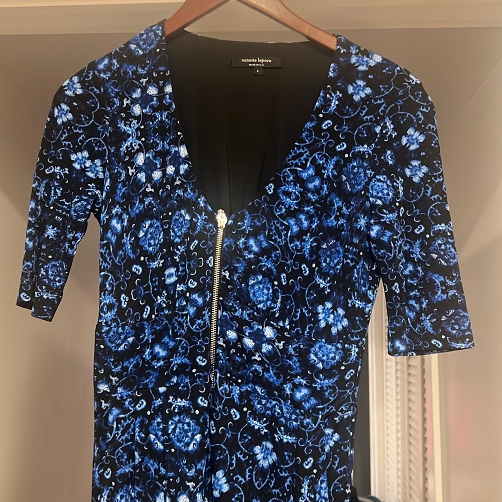 Excellent condition, Nanette Lepore blue floral jumpsuit